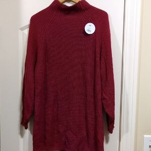 Women's Red Turtleneck Sweater